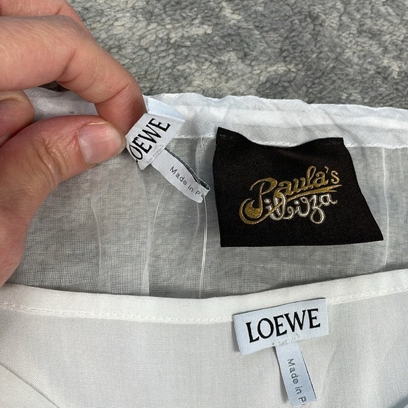 NWT Loewe Macrame Trim Sheer Midi Dress White Bridal Organza Sz 38 - Picture 10 of 16